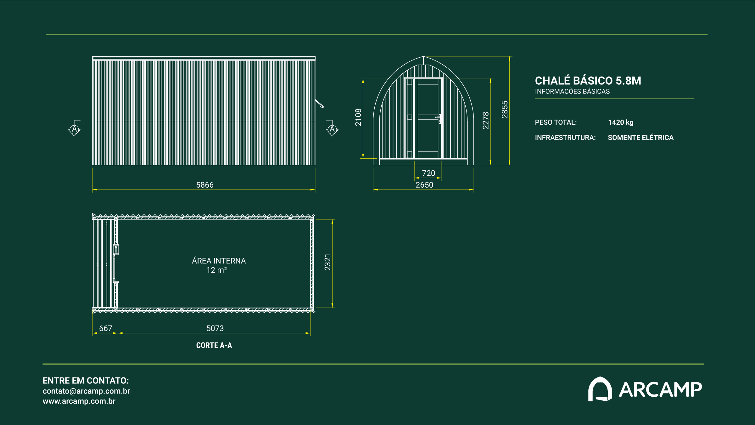 chalé dimensão pre fabricado